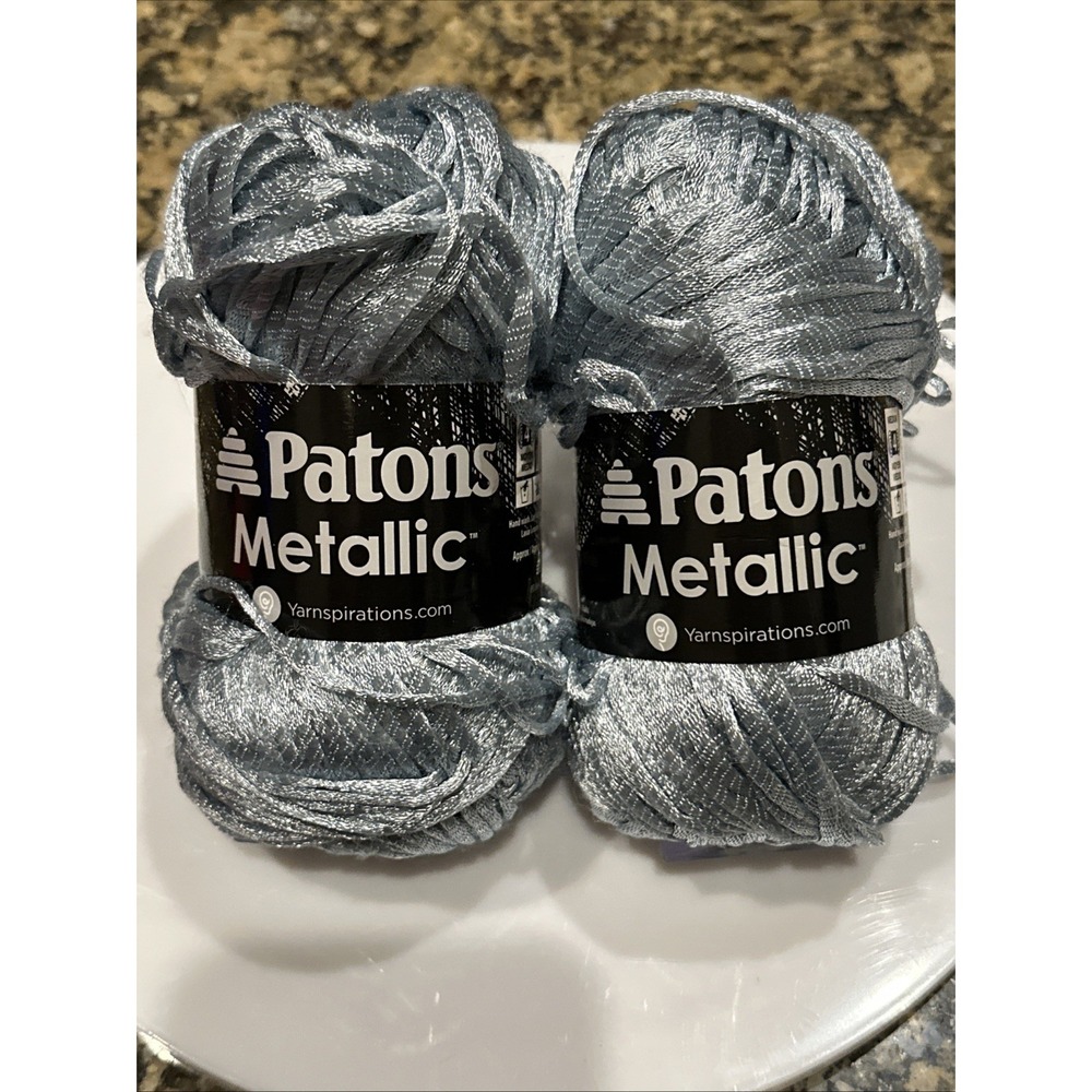 Patons Metallic Yarn METALLIC SEA BREEZE #95219 3oz 85gr  LOT 2 Skein Gorgeous‎